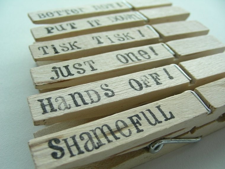 CHIP CLIPS - FUN DIET SAVERS - Clothespins with Words