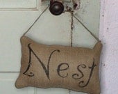Nest - Burlap Feed Sack Pillow Door  Hanger