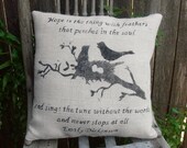 Hope - Cream Burlap Pillow