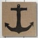 Anchor- Burlap Feed Sack over Cork Message Board 12 inch