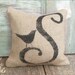 Bird Letter Custom Monogram -  Burlap Feed Sack Doorstop