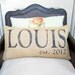 Personalized Name and Est Date Pillow - Burlap Pillow Lumbar Style