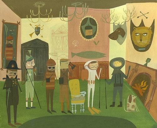 Adventurer's Club.  Limited edition 13x19 print by Matte Stephens.