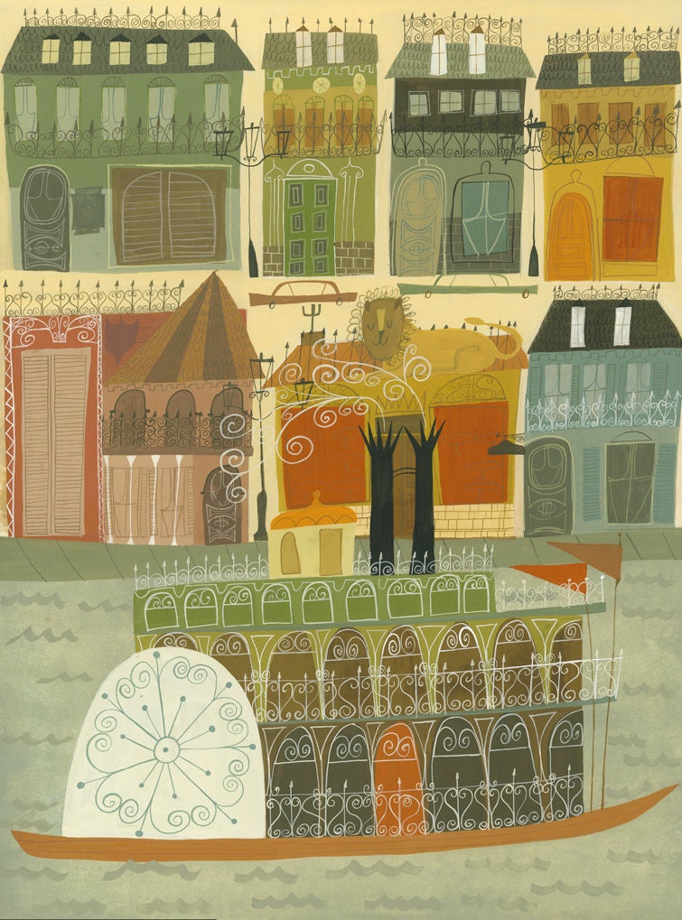 Port of New Orleans.  Original painting by Matte Stephens.
