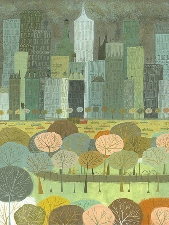 Autumn in New York.  Limited edition print by Matte Stephens