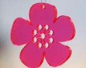 Forever Spring - lasercut flowers in neon red acrylic