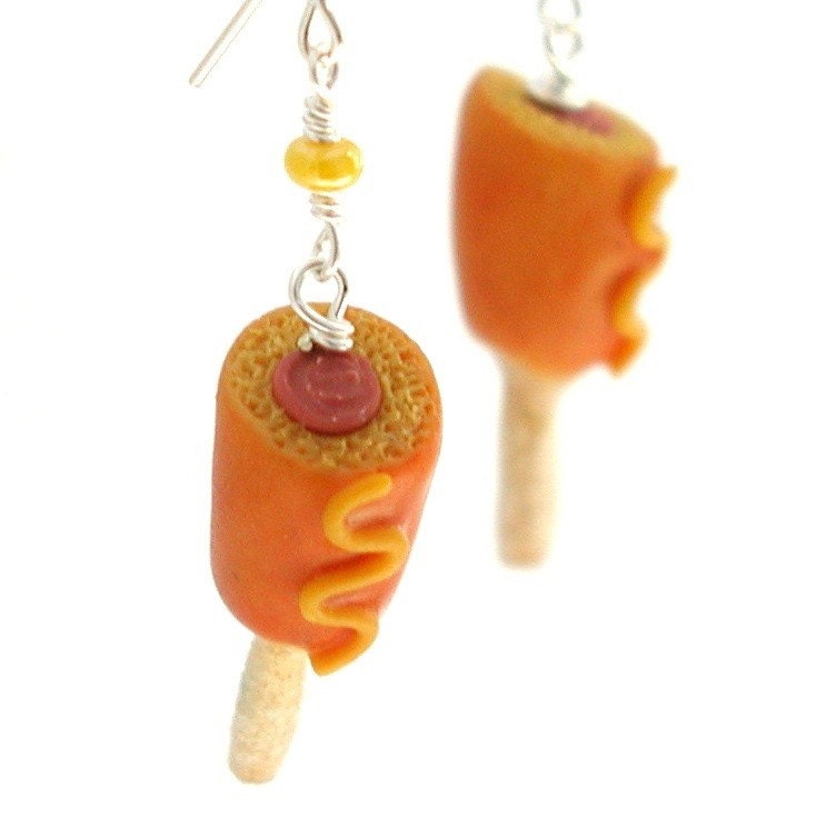 Corn dog earrings