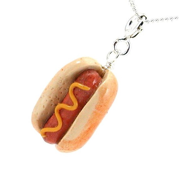 Hot dog necklace by inediblejewelry on Etsy