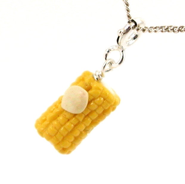 Corn necklace buttered corn on the cob by inediblejewelry on Etsy