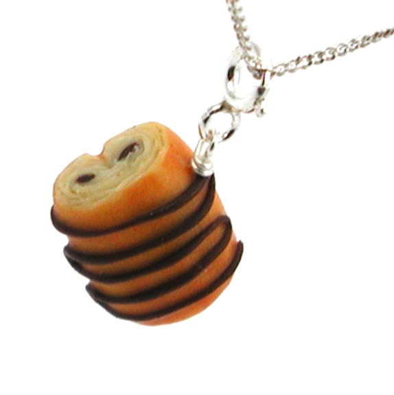 Chocolate croissant necklace