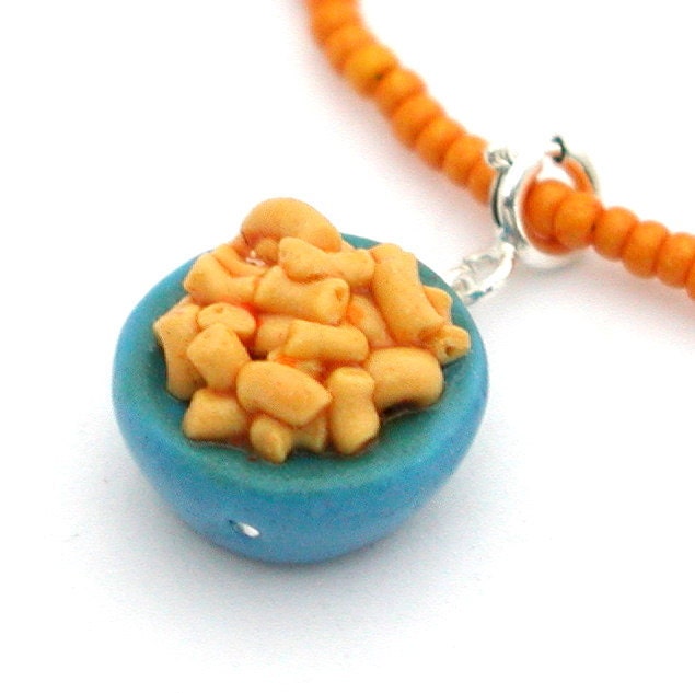 Macaroni and cheese necklace