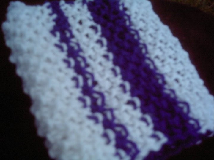 Purple and White Striped Scarf