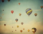Hot air balloons photograph, Adventure, Flight - Do you realize that we are floating in space - Nursery art