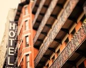 New York Photograph, Chelsea Hotel in NYC, Autumn Colors, Fall, Pumpkin Orange, Urban Travel Photograpy - I Remember You Well