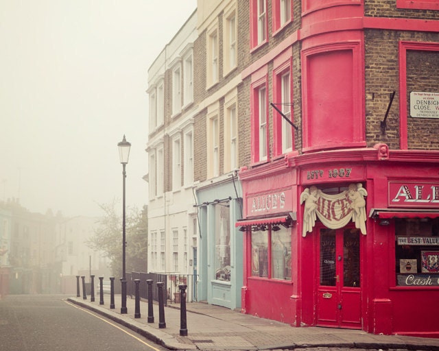 London Photography, Notting Hill Fine Art Print, Fog, London Art, Fog, Urban Wall Art, Pink, Pastel - Alice's - EyePoetryPhotography