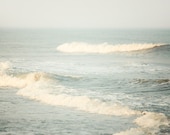 Ocean Wave Photograph, Sea, Nautical, Summer, Nature Photography, Minimal, Simple, Blue - The Sound of Waves - EyePoetryPhotography