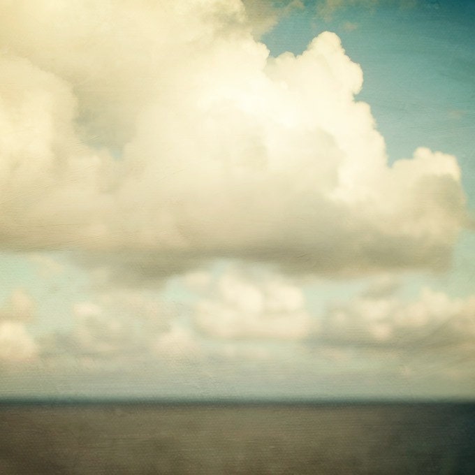 Cloud photograph, Dreamy seascape photo, Ocean, Sea, Sky. Aqua, Summer, Landscape photography - Send in the clouds