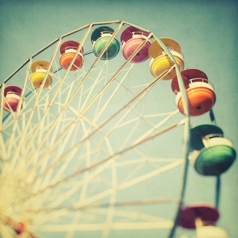 Carnival Photography, Ferris Wheel Photograph, Fun Art Print, Nursery Wall Art, Colorful Home Decor - Let the great world spin