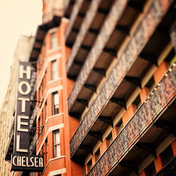 New York Photograph, Chelsea Hotel in NYC, Autumn Colors, Fall, Pumpkin Orange, Urban Travel Photograpy - I Remember You Well