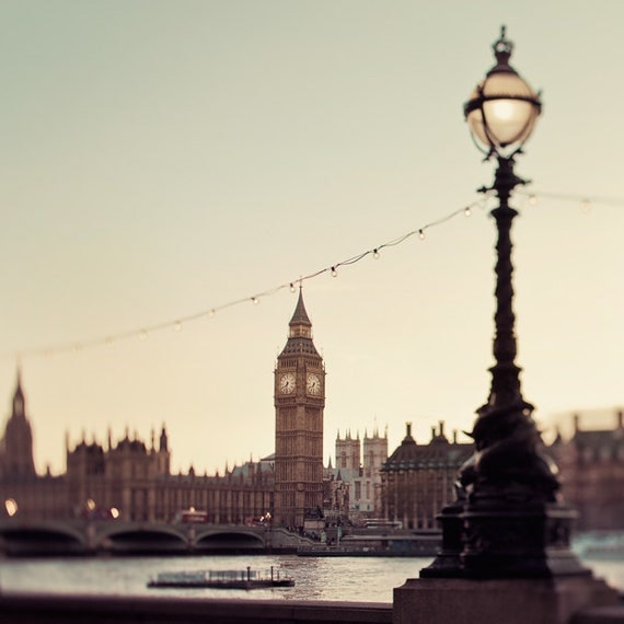 London Love Poem - London Photograph, Big Ben, Victorian, Lamp Post, Westminster, River Thames, Clock Tower, Romantic Travel Photography