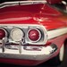 Candy Apple Red Vintage Car Photos, Retro, Fine Art Photography, Father's Day, July 4, Red and White - Zoom zoom - Set of four 5x7 prints