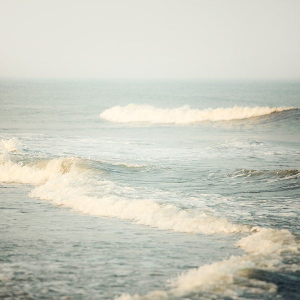Ocean Wave Photograph, Sea, Nautical, Summer, Nature Photography, Minimal, Simple, Blue - The Sound of Waves