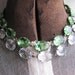 SALE pale green vintage georgian collet necklace. Peridot.