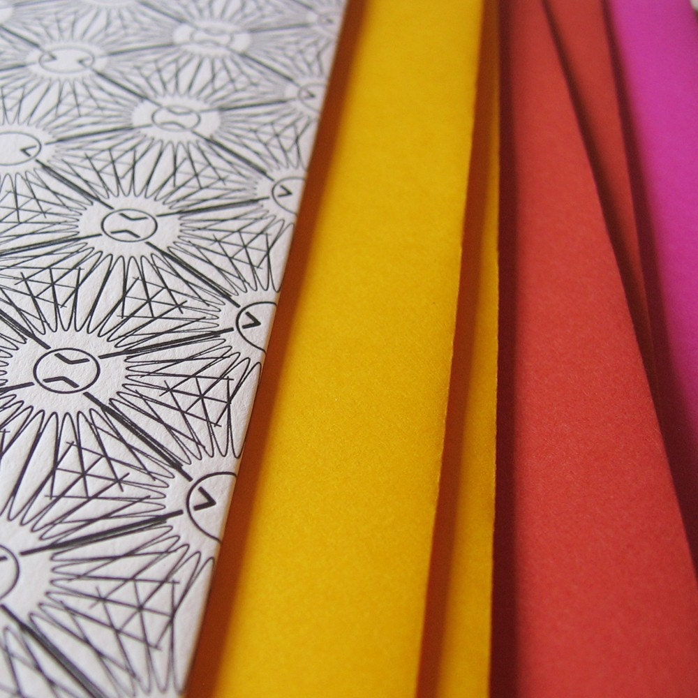 STATIC Letterpress Notecards 6pk (choose WARM or COOL envelopes)