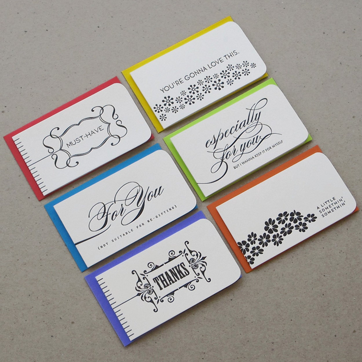 Letterpress Tag 6 pk