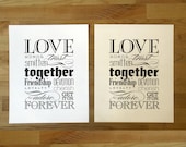 Love Together Forever Print - CHOOSE WHITE or IVORY