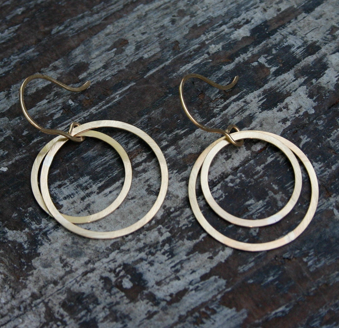 medium double open circle earrings.