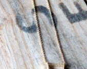 small gold horseshoe necklace.
