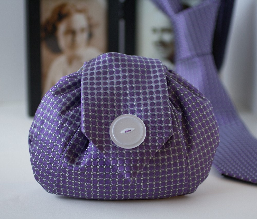As Seen in Hitched-Events: Custom Bridesmaid Bag Upcycled from a Silk Tie