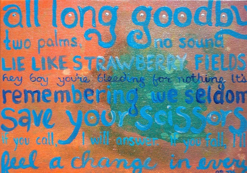 Lyric - 9x12 Original Experimental Social Typography Painting