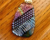 Dichroic Fused Glass Jewelry, Fused Glass Pendant,  Dichroic Fused  Glass Pendant-Calipso Blues