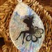 Fused Glass Jewelry, White Fairy Dichroic Fused Glass Pendant - Fairy on a Flower