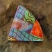 Dichroic Jewelry Fused Glass Pendant - Caramel Fan