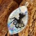 Fused Glass Jewelry, White Fairy Dichroic Fused Glass Pendant - Fairy on a Flower