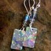 Dichroic Fused Glass Drop Earrings - Rainbow Dragonflies