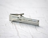 Tie Clip Rifle - Silver Gun Alligator Bar - groomsman gift tie clip