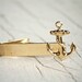 Gold Ships Anchor Tie Clip Alligator Bar - Nautical Life - groomsman gift tie clip