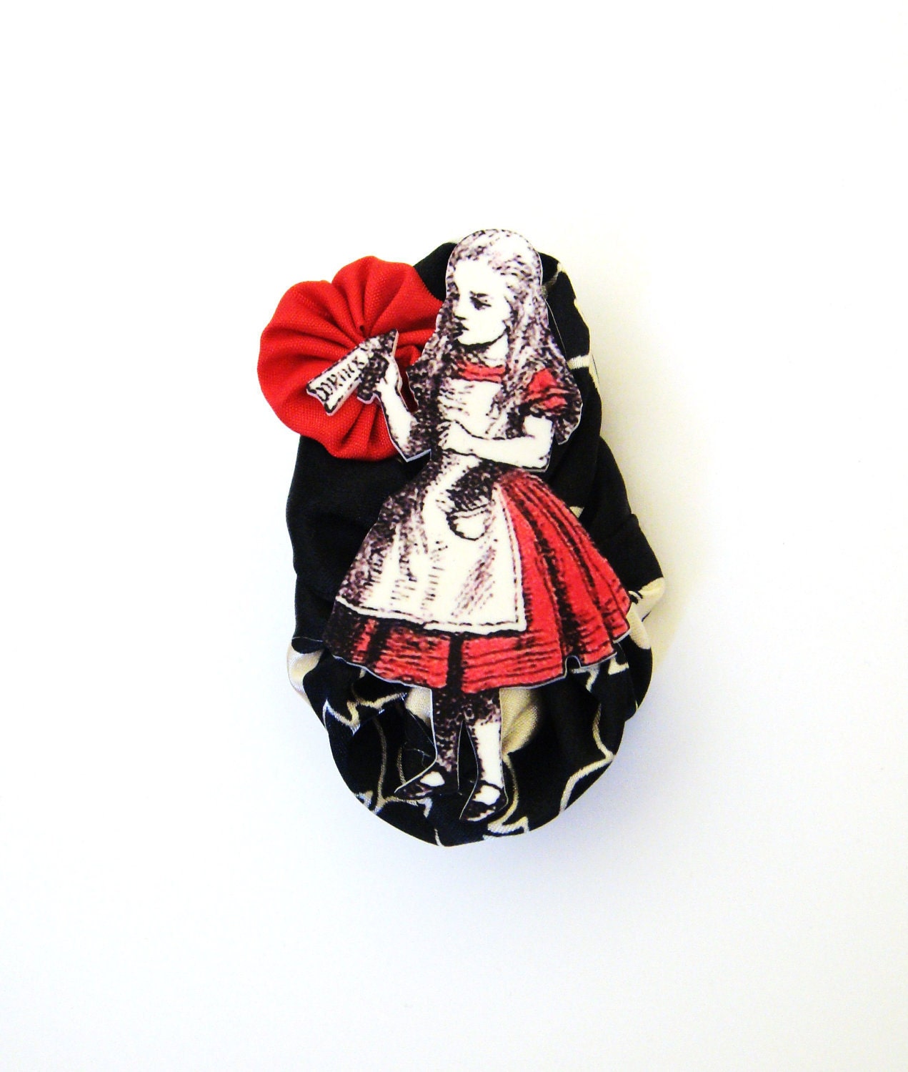 Alice in Wonderland Brooch - Drink me Alice