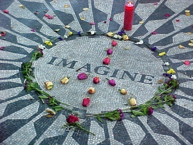 Imagine Strawberry Fields Photo Greeting Card John Lennon Memorial