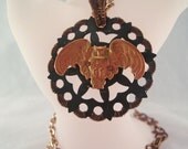 Owl in Flight Recycled Hardware Necklace
