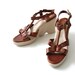 vintage Famolare Leather Sandals . Wedge Platform . Hi Up . Harness detail . Tribal . Strappy . Deadstock . boho sz 8 8.5