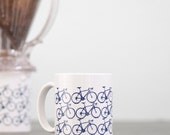 Bike mug - hand printed bicycle coffee cup
