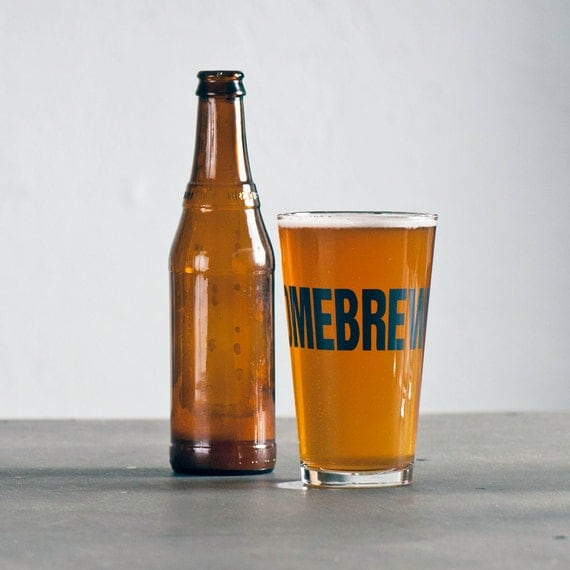 Homebrew - 2 hand printed pint glasses - dark charcoal