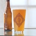 Custom monogram, screen printed glassware, pint glasses