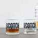 SCOTCH - hand printed rocks glasses, set of 4