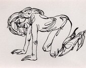 the Transvestite - an original ink drawing